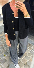 MELIA sleeveless teddy jacket black