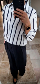 SAMI striped cotton shirt black