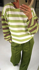 LOEBIDOE striped sweatshirt olive