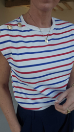 SUZY striped T-shirt golden buttons