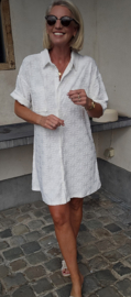 FLOWER POWER terry dress white