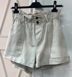 BEVIN cotton paperbag short beige