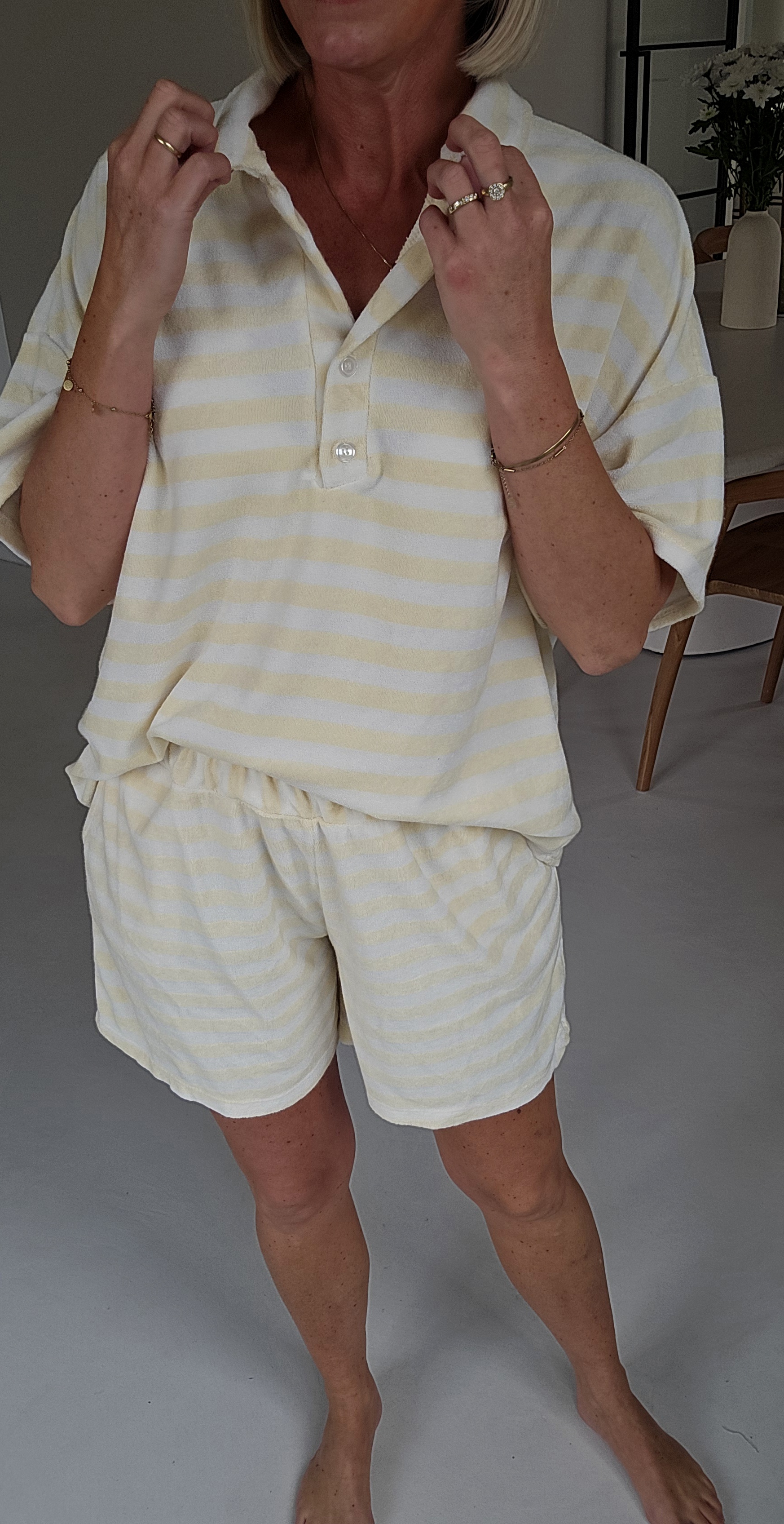 TITINE striped terry set vanilla