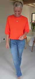 CINDY short-sleeved knit neon orange