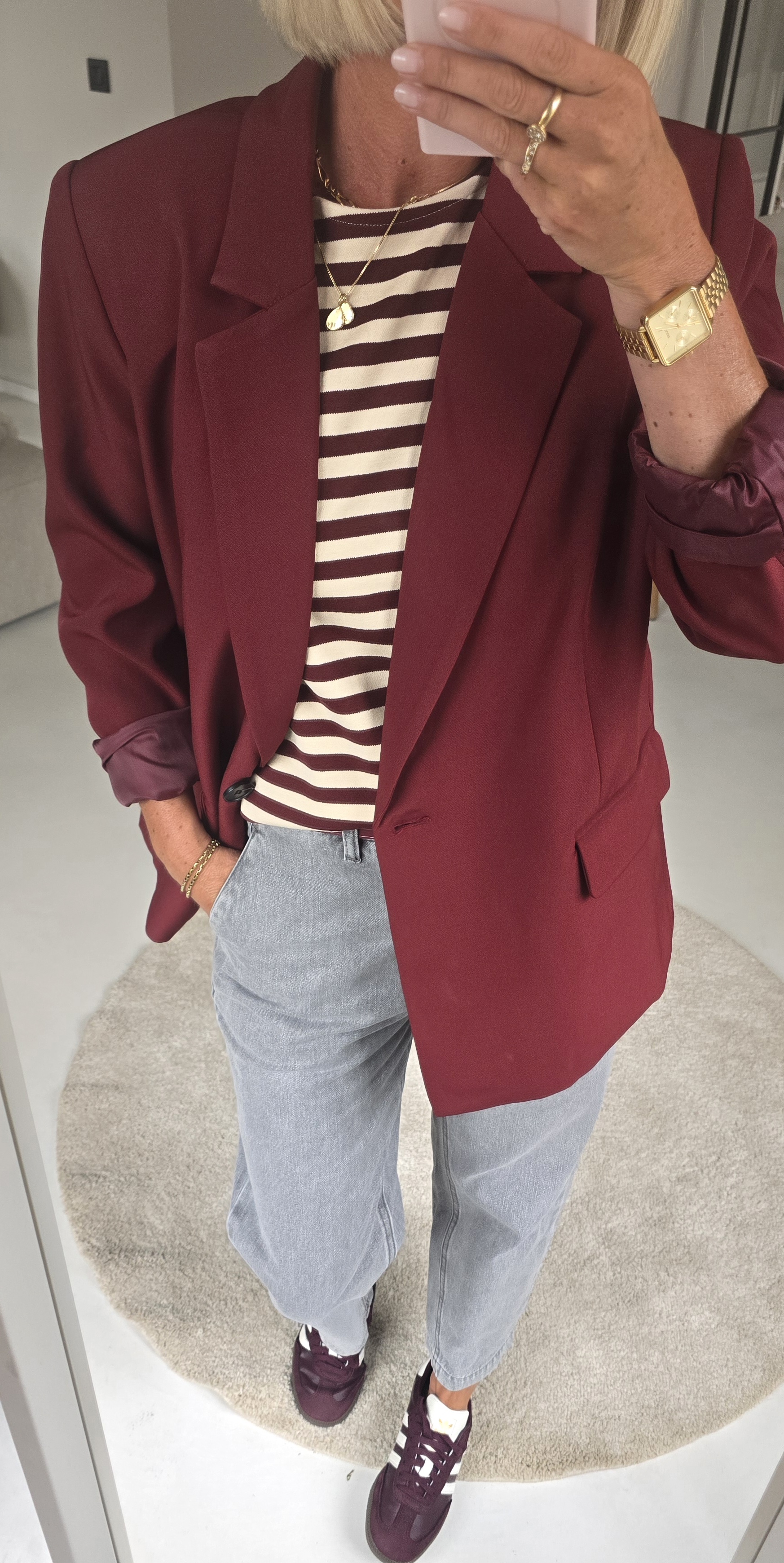 HEART striped longsleeve burgundy