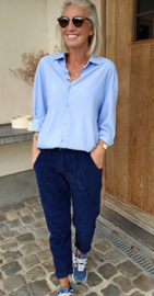 MAE 2 velours paperbag pants navy