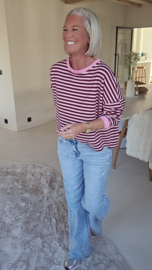 STRIPED BREEZE sweatshirt burgundy