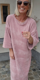 MANDU soft velvet maxi dress soft old pink