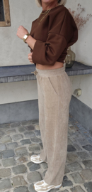 ZITA soft corduroy pants beige