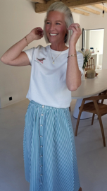 SUZINNE striped maxi cotton skirt green