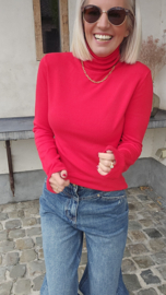 BASIC viscose turtleneck knit red