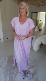 DIDI maxi terry T-shirt dress lilac v-neck