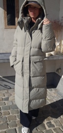 TAMMIE maxi winter puffer coat soft taupe