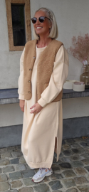MELIA 3 sleeveless teddy jacket camel