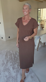 MELTE maxi T-shirt dress chocolat