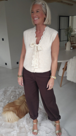 LACE WHISPER sleeveless cardigan beige