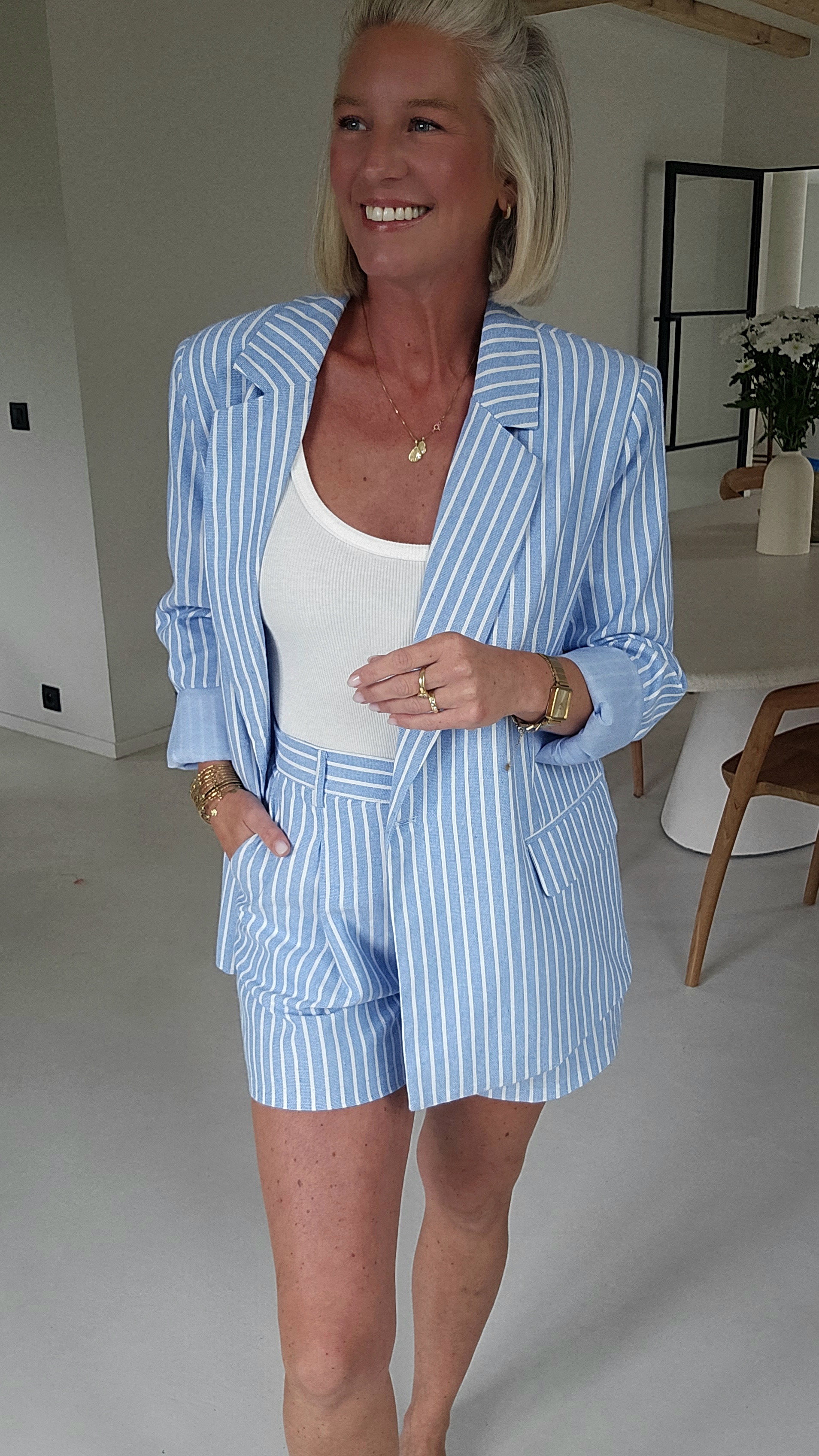 KIRINI striped shorts