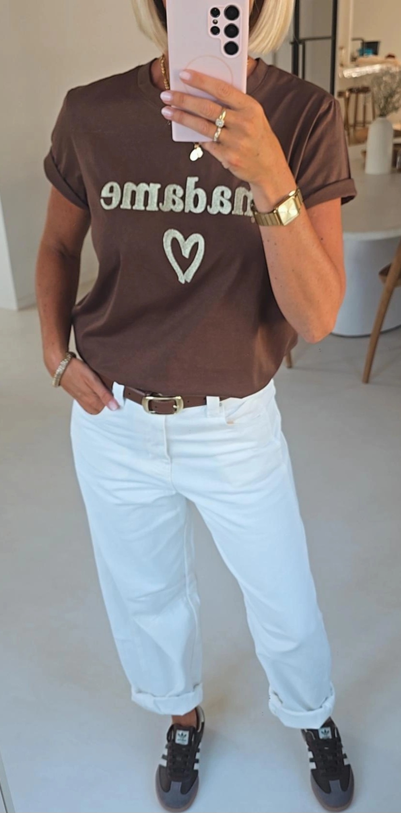 MADAME cotton T-shirt chocolat