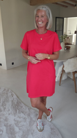 CINNE cotton tee dress red