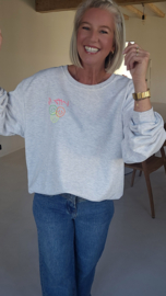 HAPPY LIFE sweatshirt mêlee grey (with key ring)