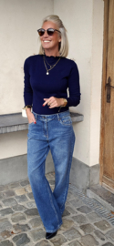 STRASS wide leg jeans darker blue