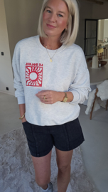 CALISTA high waist cotton summer short black