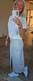 PRESLYN maxi skirt beige