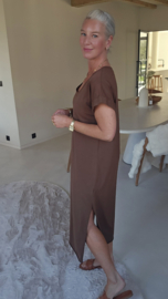 MELTE maxi T-shirt dress chocolat