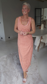 DOLLY striped sponge maxi dress pink