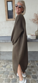 ROBYN maxi sweatshirt fleece dress khaki