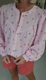 CHERRY cotton blouse pink
