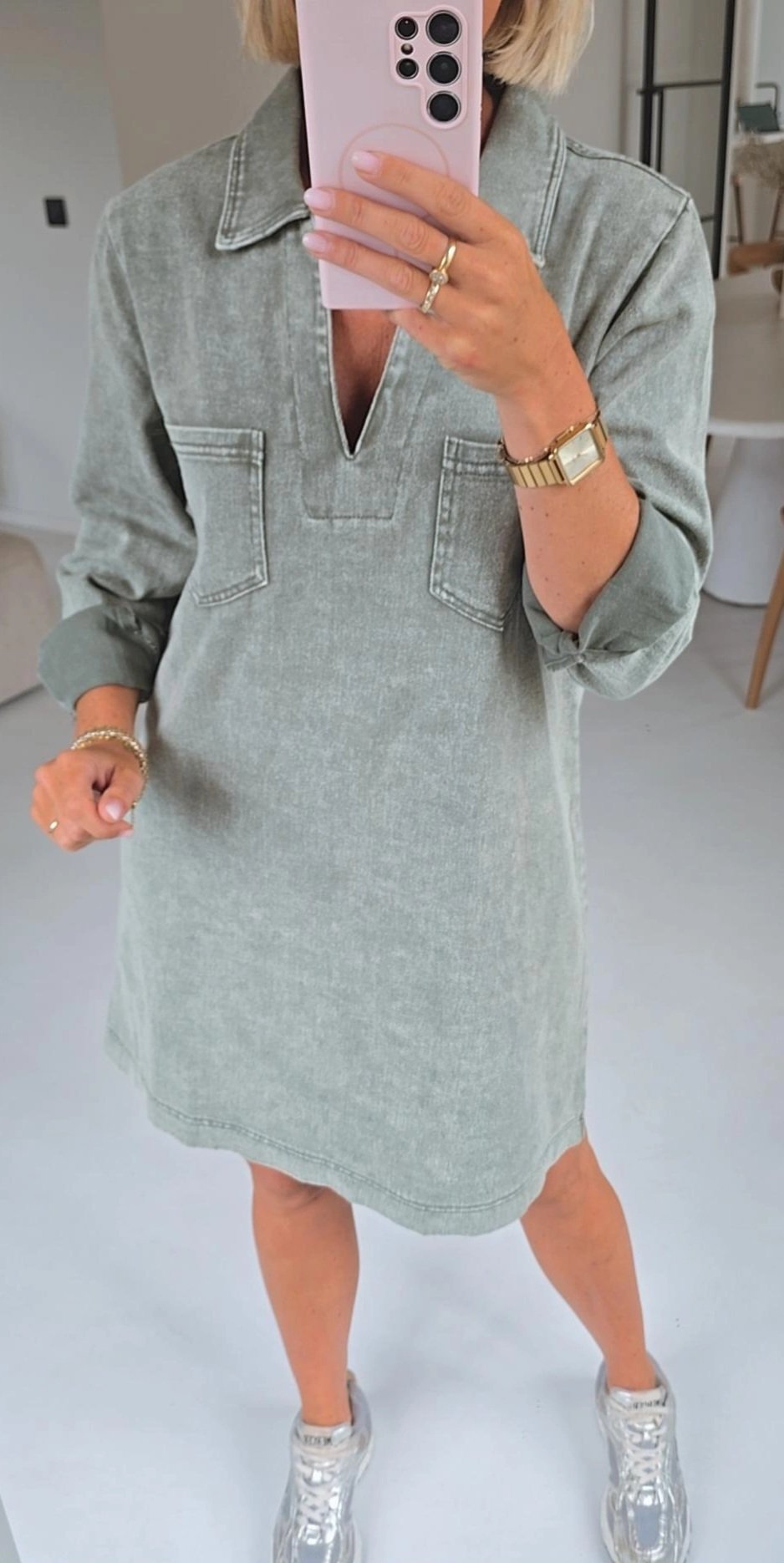 THE PERFECT JEANS 2 longsleeve dress khaki
