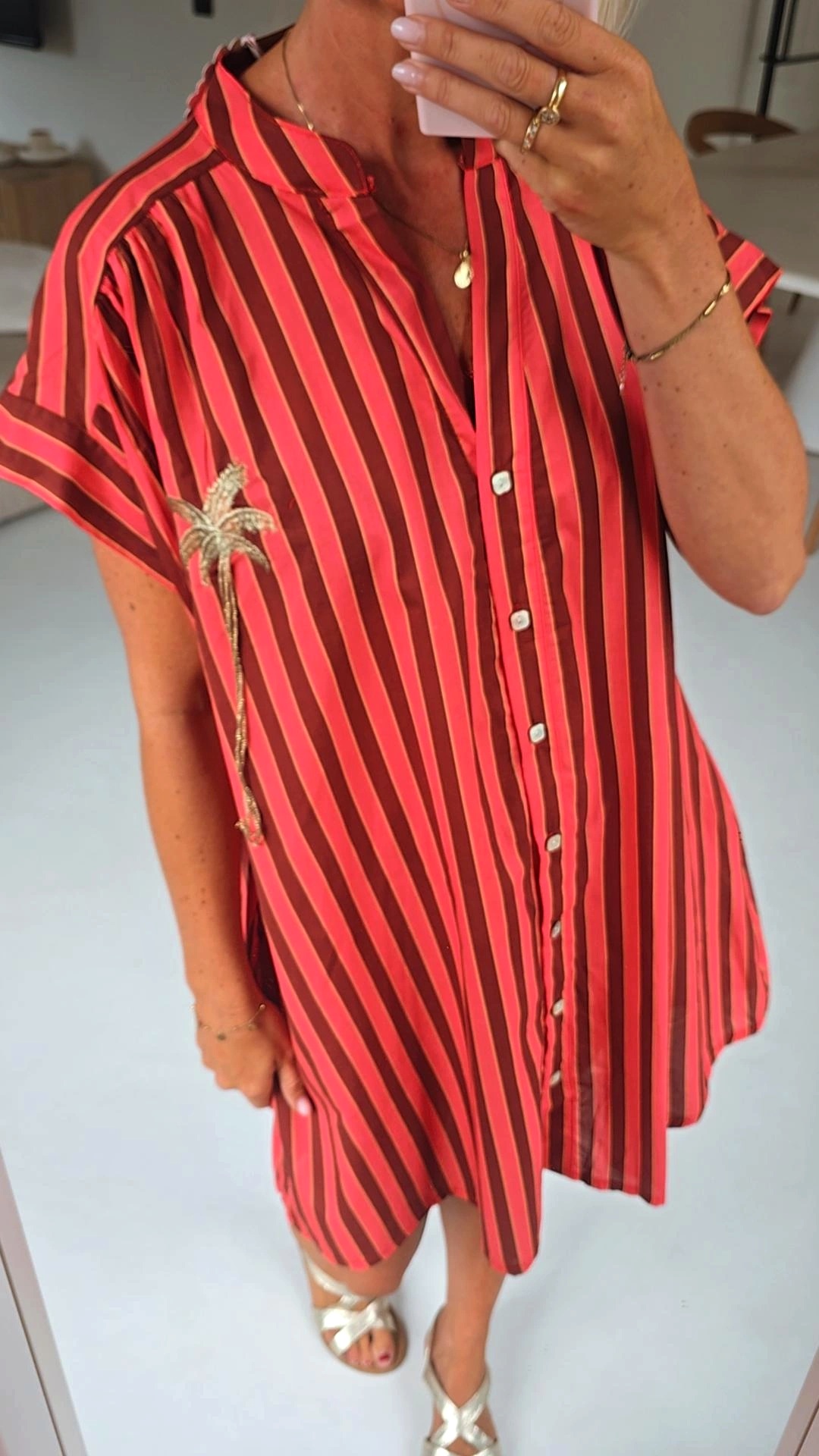 PALMTREE beach dress raspberry