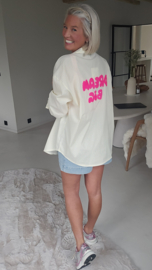 DREAM BIG striped shirt yellow