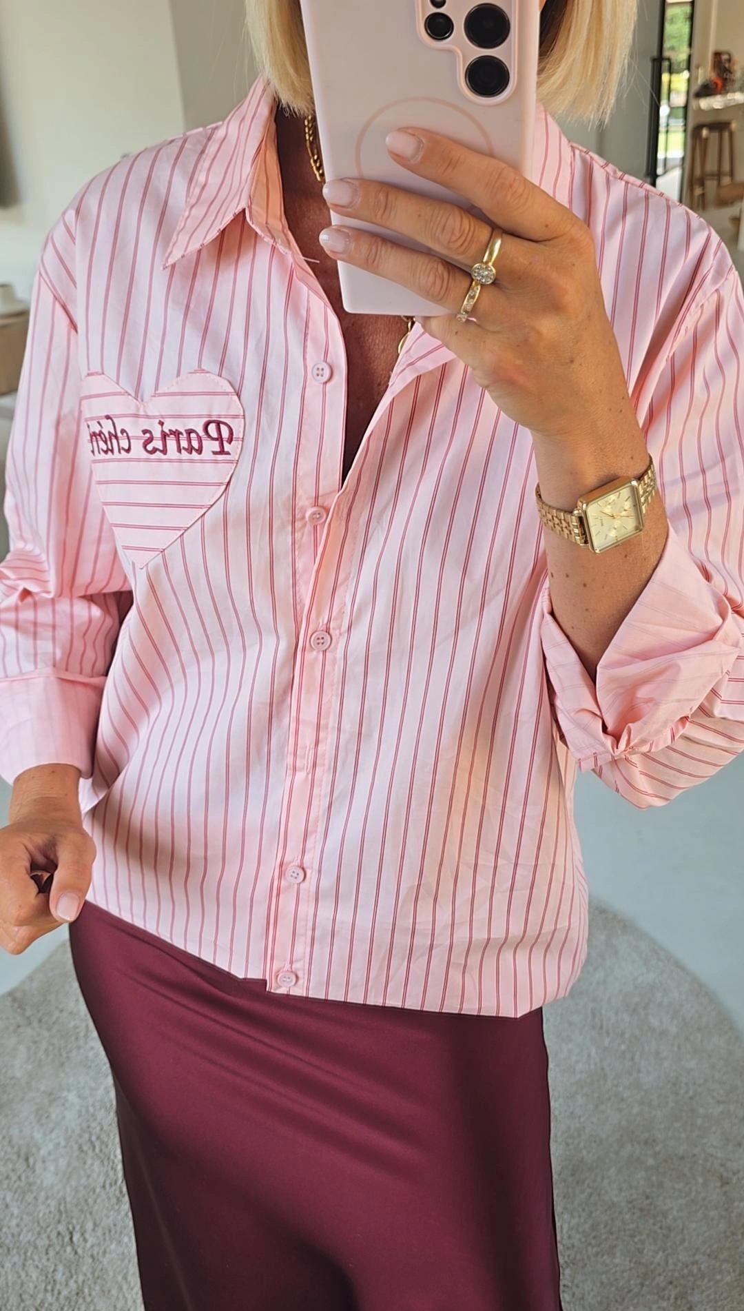 PARIS CHÉRI striped shirt soft pink