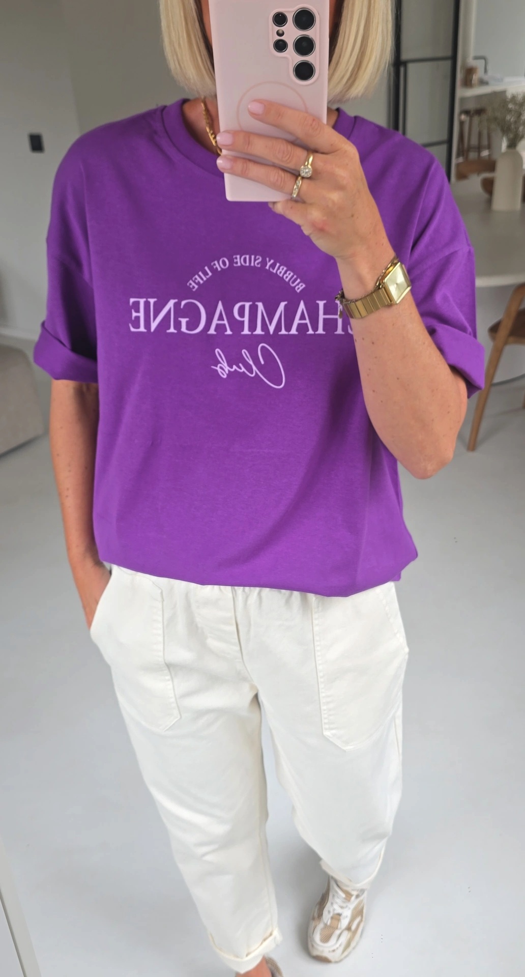 CHAMPAGNE CLUB cotton tee violet