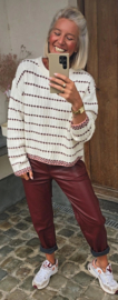 ROMAIN PU drawstring pants burgundy