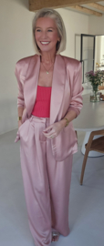 ROSIE satin suit silky old pink