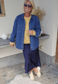 MADIE satin maxi skirt navy