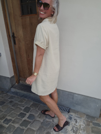THE PERFECT JEANS 2 short-sleeved dress beige