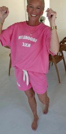 BROOKLYN NYC sweatshirt set pink