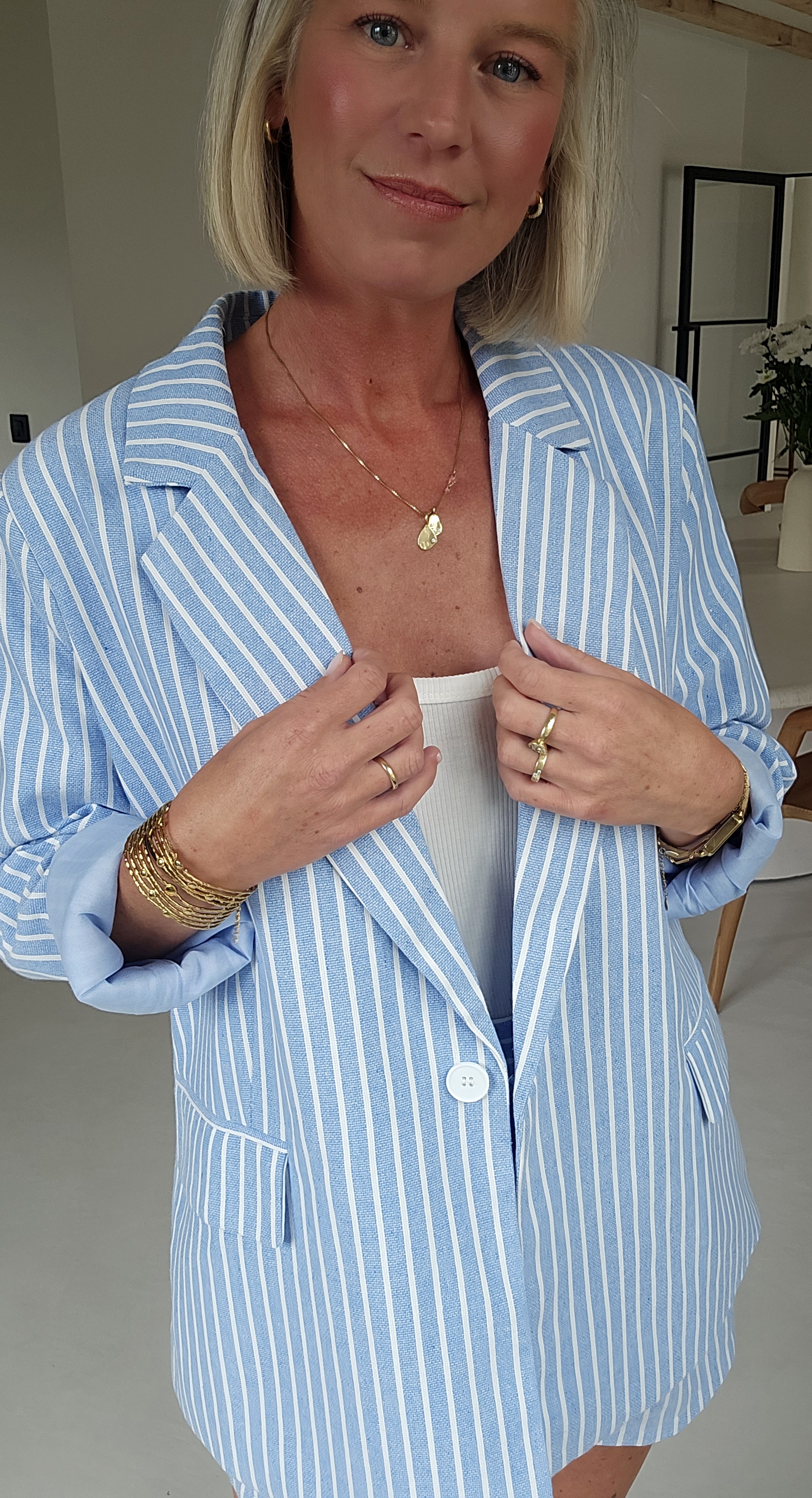 KIRINI striped oversized blazer