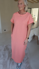 LESLIE cotton maxi dress coral