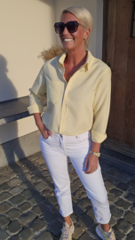 AVA basic cotton shirt soft yellow