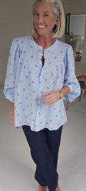 CHERRY cotton blouse blue