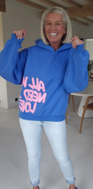 ALL YOU NEED IS LOVE hoodie blue