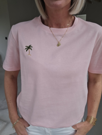 PALMTREE cotton tee soft pink