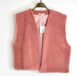 RIANNE sleeveless teddy coat salmon pink