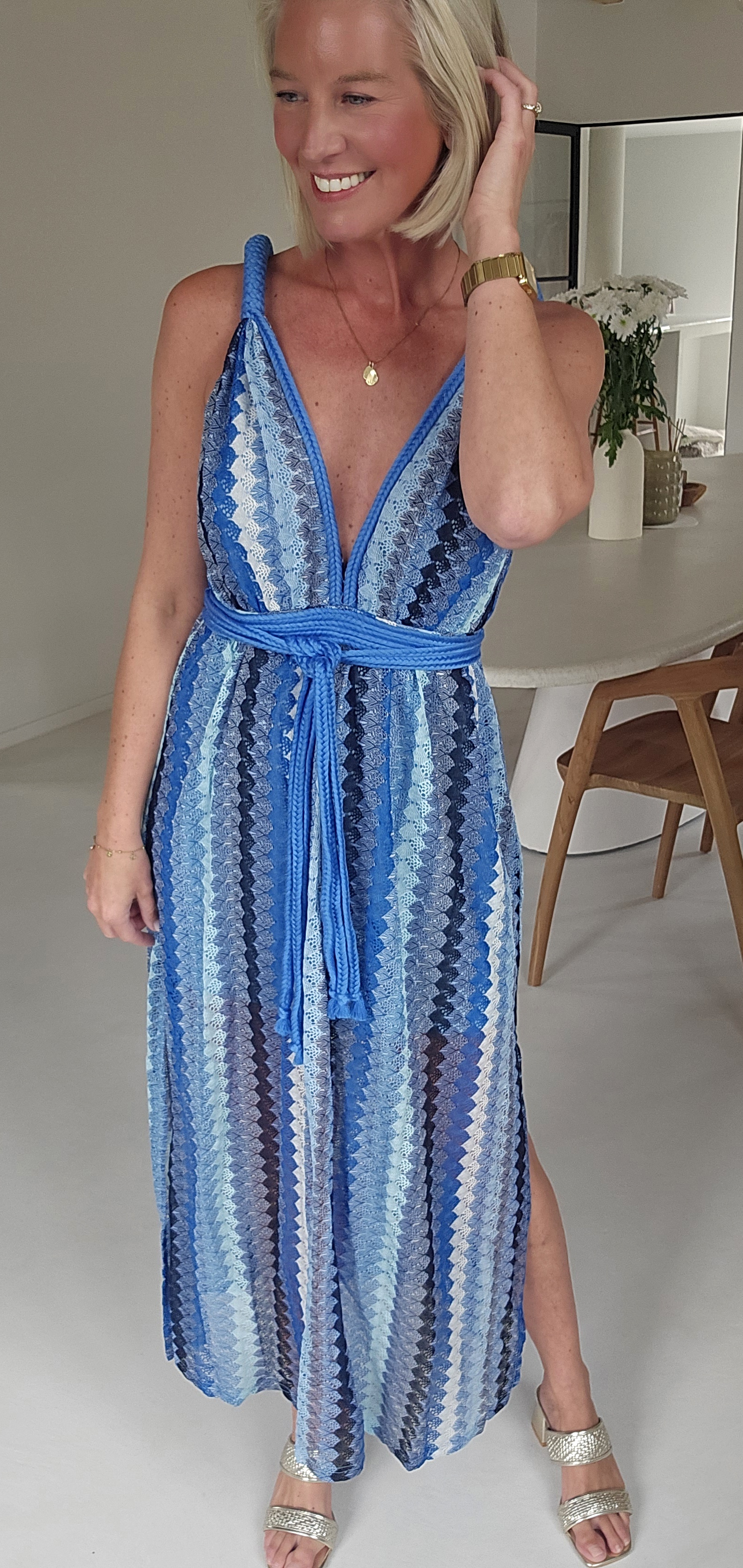 CANDICE 2 maxi crochet dress kobalt blue