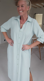 RHEA maxi shirt dress soft mint